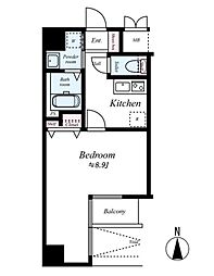 クレアート大手前グランアクシア 1Kの間取図画像