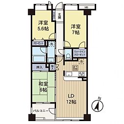 レクセルマンション中央林間 3LDKの間取図画像