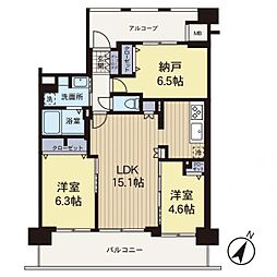 ナイスパークステイツ相模大野 2SLDKの間取図画像