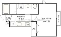 Casa Piccolina 1階1Kの間取り