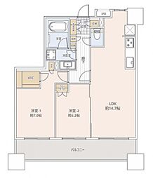ベルドゥムール本厚木 2LDKの間取図画像