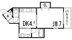 オルタンシア下山手 10階1DKの間取り
