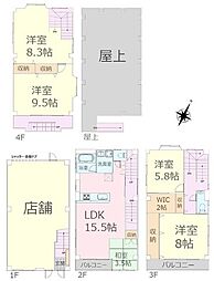 練馬区春日町6丁目　中古戸建 4LDKの間取り