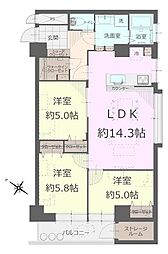 ウイスタリアマンション 3LDKの間取図画像