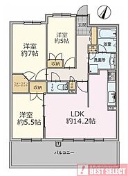 ハイセレサ井草の森デュオガーデン 3LDKの間取図画像