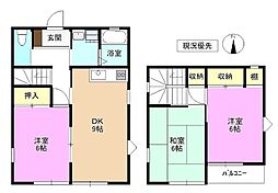 JR信越本線 川中島駅 徒歩27分の賃貸一戸建て 1階3DKの間取り