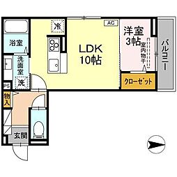 Ｊ-Ｒｏｏｍ妃　VII番館　屋代駅前 303 3階1LDKの間取り