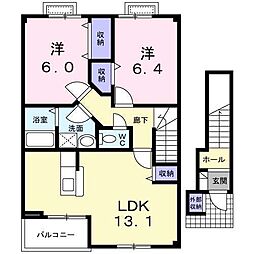 柏 2LDKの間取図画像