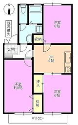ハイカムール青木島2 3DKの間取図画像