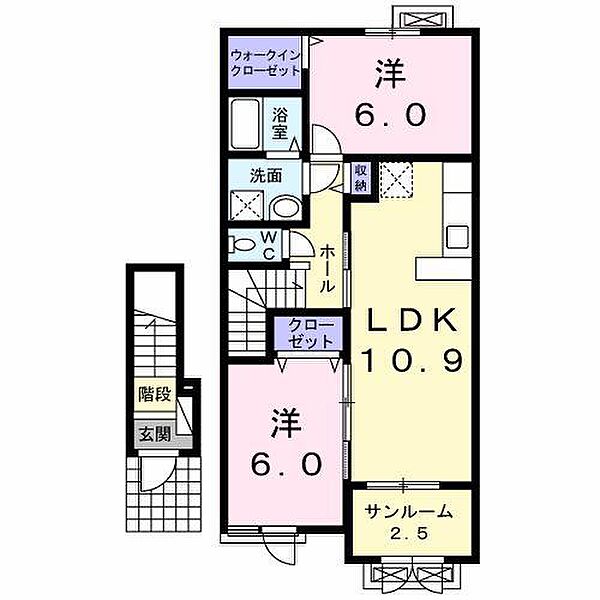 グラシア・Ｋ ｜長野県中野市大字吉田(賃貸アパート2LDK・2階・61.45㎡)の写真 その2