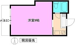 第1コーポシモダ 2階1Kの間取り