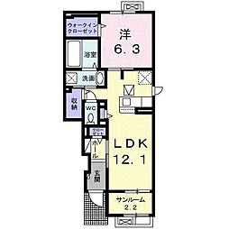 グランドハウス上駒沢 1階1LDKの間取り