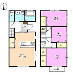 仮）大豆島ＱＵＴＥII　Ｂ棟 1階3LDKの間取り