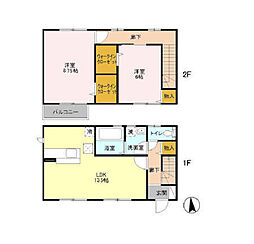 プリモ桜 2LDKの間取図画像