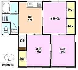 セジュール岡田ハイランズA 3DKの間取図画像