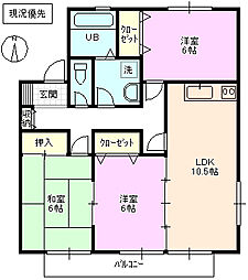コートパストラルB 3LDKの間取図画像