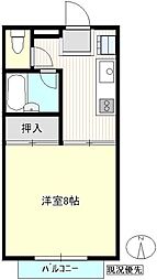 コーポ松岡 1Kの間取図画像