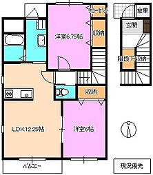 ソレアードA 2LDKの間取図画像