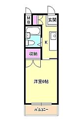 コーポ明神北　生活保護OK　保証人不要 3階1Kの間取り