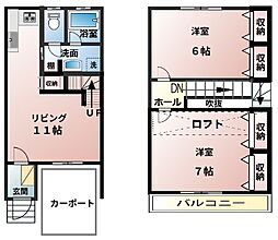 ステップコート・ツバキ 2階2LDKの間取り