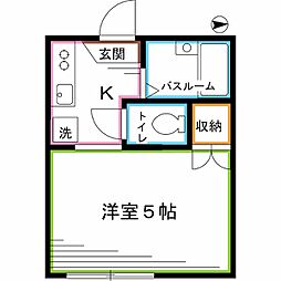 JR中央本線 高円寺駅 徒歩7分の賃貸アパート 1階1Kの間取り