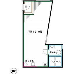 JR中央本線 高円寺駅 徒歩9分の賃貸マンション 1階ワンルームの間取り