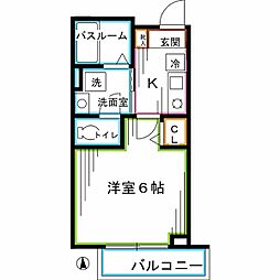 東京メトロ丸ノ内線 東高円寺駅 徒歩5分の賃貸マンション 3階1Kの間取り