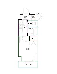 東京メトロ丸ノ内線 方南町駅 徒歩6分の賃貸マンション 2階1Kの間取り