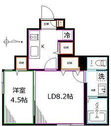 ウッドクレスト東高円寺レジデンス 1LDKの間取図画像