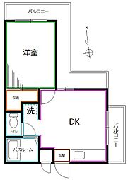 カーサビナーリオ 1DKの間取図画像