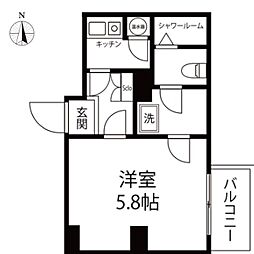 コリンズ86 1Kの間取図画像