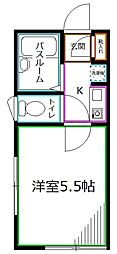 ブエナメゾン中野 1Kの間取図画像