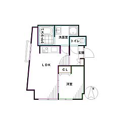山手杉並ビル 1LDKの間取図画像