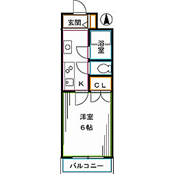 ヴェルドミール和泉 1Kの間取図画像