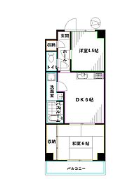 グリーンヒルズ 2DKの間取図画像