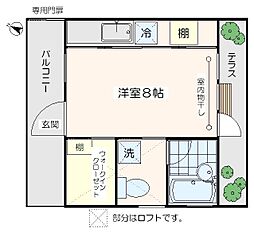 コートヤードEAST ワンルームの間取図画像