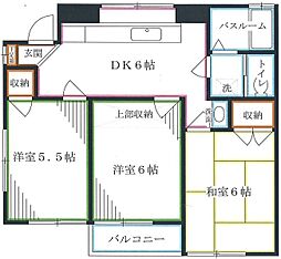 Kハウス 3DKの間取図画像