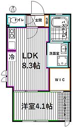セキスイハイム沼袋 1LDKの間取図画像