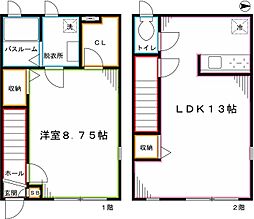 コンフォート 2階1LDKの間取り