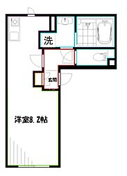 FABRIC三鷹 3階ワンルームの間取り