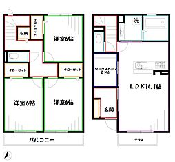 BLATT　HUS 2階3SLDKの間取り