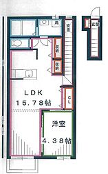 エスポワール 2階1LDKの間取り
