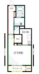 メイ・ガーデンII 1階1Kの間取り