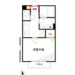 JR中央本線 武蔵小金井駅 徒歩7分の賃貸アパート 1階1Kの間取り