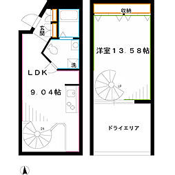 ラフィーノ三鷹 1階1LDKの間取り
