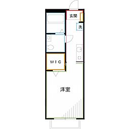 プティット・シャンブル 2階ワンルームの間取り