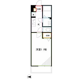 リブリ・井の頭公園ヒルズ 1階1Kの間取り