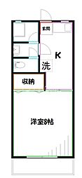 メゾン高橋 1Kの間取図画像