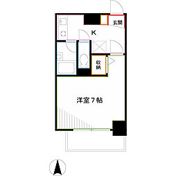 ティアラA 1Kの間取図画像