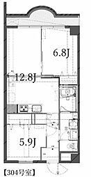 Uresidence三鷹 2LDKの間取図画像
